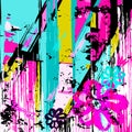 Colored abstract pattern graffiti Royalty Free Stock Photo