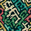 Colored abstract seamless pattern in graffiti style. Quality illustration for your design Royalty Free Stock Photo