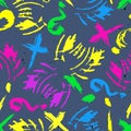 Colored abstract seamless pattern in graffiti style. Quality vector illustration for your design Royalty Free Stock Photo