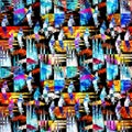 Colored abstract seamless pattern in graffiti style. Quality vector illustration for your design Royalty Free Stock Photo