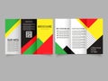 Colored abstract trifold brochure. Catalog Vector Template