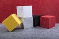 Colored acoustic polyester samples for sound absorption