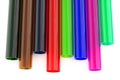Colored acrylic plastic tubes Royalty Free Stock Photo