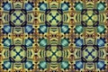 Colored African fabric â Seamless design â Orange blue green and black colors, geometric pattern Royalty Free Stock Photo