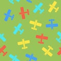 Colored Airplane Silhouette Seamless Pattern