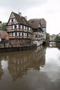 Colored Alsace houses near the river