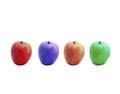 colored apples isolated