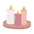 colored aromatic candles