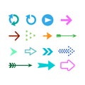 Colored arrow logo set vector