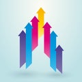 Colored arrow pointing upwards Royalty Free Stock Photo