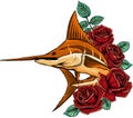 colored atlantic swordfish marlin vector illustration design