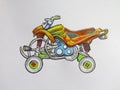 Colored ATV motorcycle
