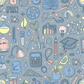Colored Back to School Pattern with school elements and supplies. Welcome back to school seamless background in fun hand