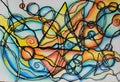 Colored background abstraction drawn pencil