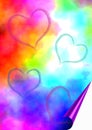 Colored background with hearts