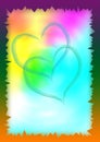 Colored background with hearts