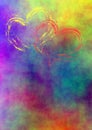 Colored background with hearts