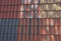 Colored texture from a set of roof shingles Royalty Free Stock Photo