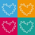 4 Colored Backgrounds Hearts