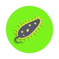 colored bacterium in green badge icon. Element of science and laboratory for mobile concept and web apps. Detailed bacterium icon Royalty Free Stock Photo