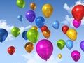 Colored balloons on a blue sky Royalty Free Stock Photo
