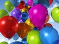 Colored balloons on a blue sky Royalty Free Stock Photo