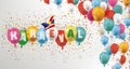 Colored Balloons And Confetti Header Karneval Royalty Free Stock Photo