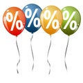 colored balloons with percentage signs Royalty Free Stock Photo