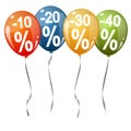 colored balloons with percentage signs Royalty Free Stock Photo