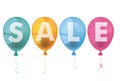 4 Colored Balloons Sale Royalty Free Stock Photo