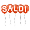 colored balloons with text SALDI Royalty Free Stock Photo