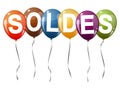 colored balloons with text SOLDES Royalty Free Stock Photo