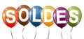 colored balloons with text SOLDES Royalty Free Stock Photo