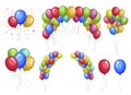 Colored balloons vector design illustration isolated on white background Royalty Free Stock Photo