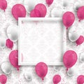 Colored Balloons White Frame Ornaments Wallpaper Royalty Free Stock Photo