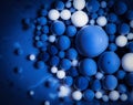 Colored balls blue drops in oil Royalty Free Stock Photo