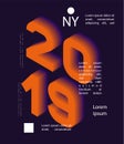 2019 Colored . Banner with 2019 Numbers. Vector New Year illustration.