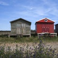 Colored bathing cabins