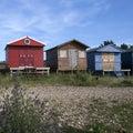 Colored bathing cabins