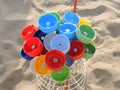 Colored beach ashtrays