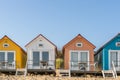 Colored beach houses in the Netherlands Royalty Free Stock Photo