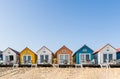 Colored beach houses in the Netherlands Royalty Free Stock Photo