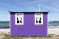 Colored beach hut in Aeroskobing, Aero island