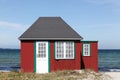 Colored beach hut in Aeroskobing, Aero island