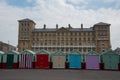 Colored beach huts in Brighton and hove . East Sussex. England Royalty Free Stock Photo