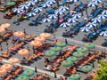 Colored beach umbrellas