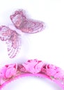 Synthetic butterfly and roses fashion background.