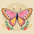 Colored beauty butterfly Cute insect Vector Royalty Free Stock Photo