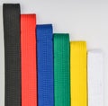 Colored belts in martial arts