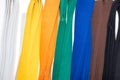 Colored belts in martial arts, and a part of judo uniform Royalty Free Stock Photo